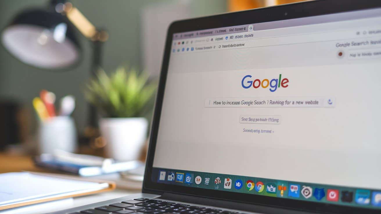 a-photo-of-a-laptop-screen-displaying-the-google-How to Increase Google Search Ranking for a New Website