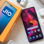 a-photo-of-the-jio-3-5g-smartphone-with-a-box-the-jio phone 3 5g ultimate